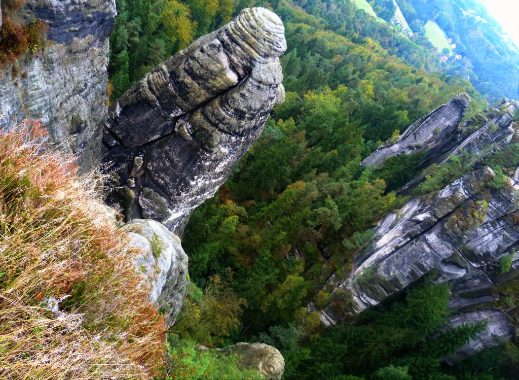 Watching your step in the Bastei: it's a long way down...