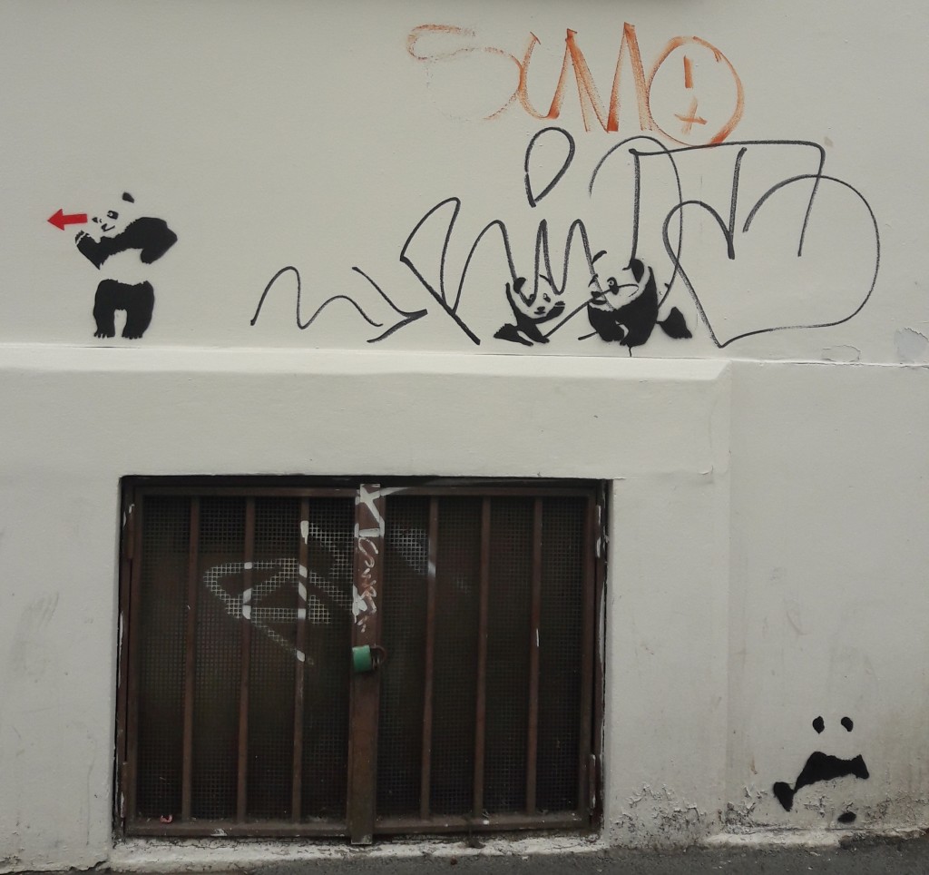 Not too long ago, these pandas appeared all over Žižkov, pointing the way to somewhere with a trail of red arrows.